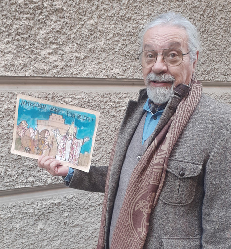 Paolo Fresu con il menu d'autore da lui realizzato