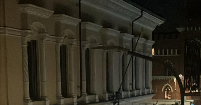 Il tratto di corso Alfieri al buio