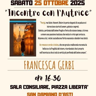 A San Damiano d’Asti l’autrice Francesca Gerbi presenta il romanzo “Forse”