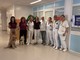 Mia, Gummy e Chico, i cani coinvolti nel progetto di Pet Therapy, nell'ambulatorio di Cure Palliative del Cardinal Massaia insieme all'equipe Asl AT e agli operatori dell'associazione di CONteSTO APS