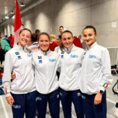 Annachiara Allara (prima da sinistra) con le sue compagne di squadra