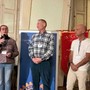 Giulia Gai e Renzo Gai (primo a destra) con i tre presidenti dei Rotary Club gemelli