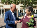 L'ex candidato Paolo Gandolfo e la neosindaca Roberta Giovine