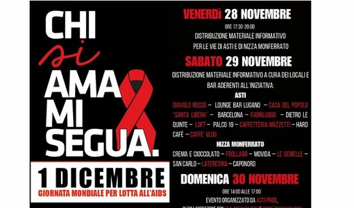 Asti, torna &quot;Chi si ama mi segua&quot;: tre giorni di eventi per la prevenzione dell'Aids