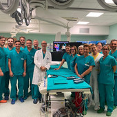Marco Scaglione, al centro, con tutta la sua equipe.