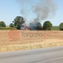 A fuoco materiale edile abbandonato nei pressi del cimitero di Fossano