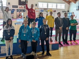 Il podio della spada femminile giovanissime Il podio della spada femminile giovanissime