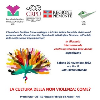 Una tavola rotonda sulla cultura della non violenza, ad Asti al Polo universitario