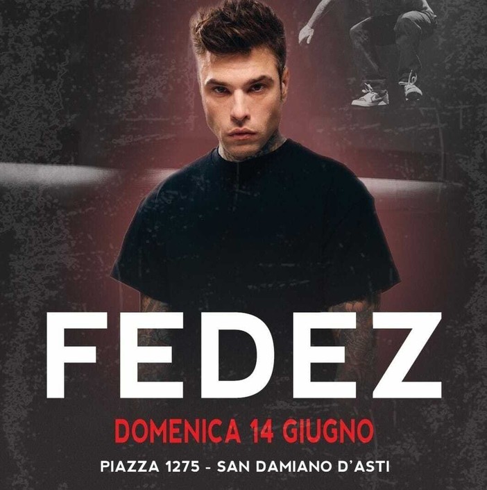 La locandina che promuove il concerto di Fedez La locandina che promuove il concerto di Fedez