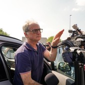 Mario Roggero all'arrivo al carcere di Bollate Mario Roggero all'arrivo al carcere di Bollate