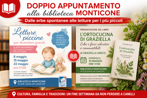 Doppio appuntamento alla biblioteca Monticone: dalle erbe spontanee alle letture per i più piccoli