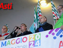 Un momento della manifestazione di questa mattina (Efrem Zanchettin)