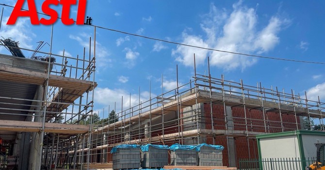 Il cantiere della scuola dell'infanzia a luglio 2025