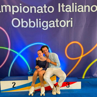 Bianca con il suo allenatore