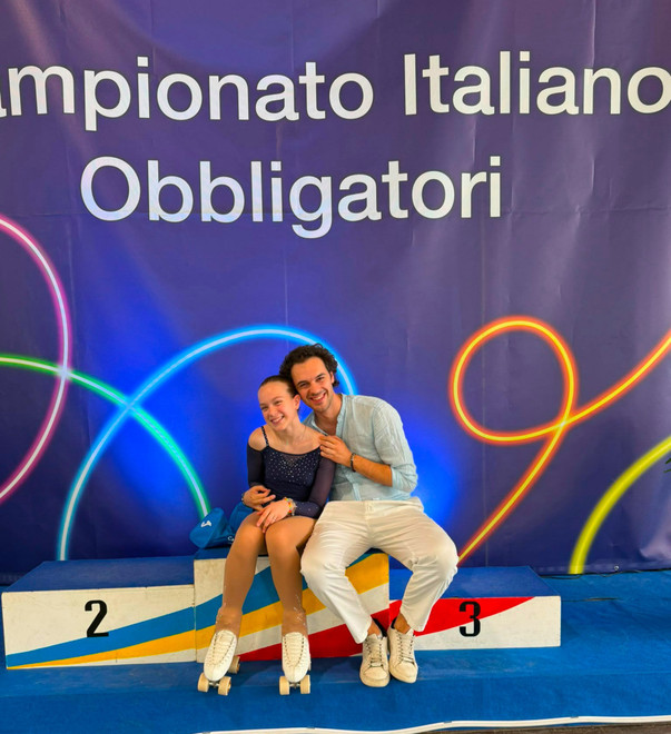 Bianca con il suo allenatore
