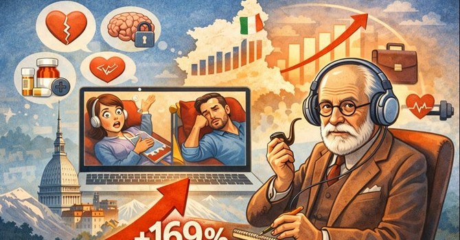 Boom della terapia online in Piemonte: +169% in tre anni