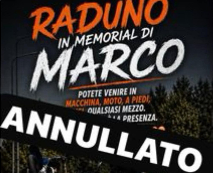 Raduno in memoria di Marco, salta l’appuntamento del 30 agosto