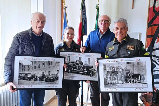 Viotti e Leucci con il comandante e vicecomandante Viotti e Leucci con il comandante e vicecomandante