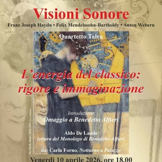 Visioni sonore, quarto concerto del ciclo all’Archivio di Stato di Asti: venerdì 10 aprile il Quartetto Talea in omaggio a Benedetto Alfieri