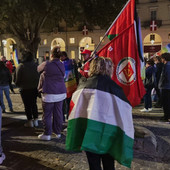 Il presidio ad Asti in sostegno della Flotilla (Merphefoto)