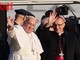 Papa Francesco e ilvescovo di Asti durante la visita del pontefice nel 2022