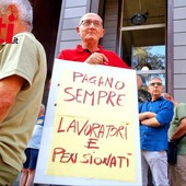 Un'immagine del presidio di lunedì scorso