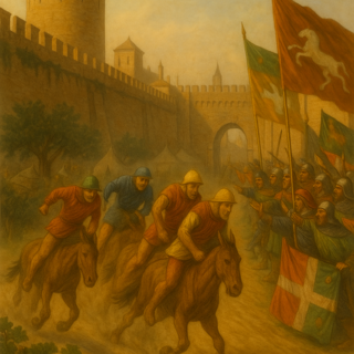 Il Palio del 10 agosto 1275 &quot;immaginato&quot; dall'intelligenza artificiale