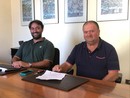 Il sindaco di Nizza Monferrato Simone Nosenzo e l'Assessore con delega alla manutenzione di strade extra urbane Domenico Perfumo