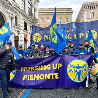 Un'immagine d'archivio di una precedente manifestazione del Nursing Up
