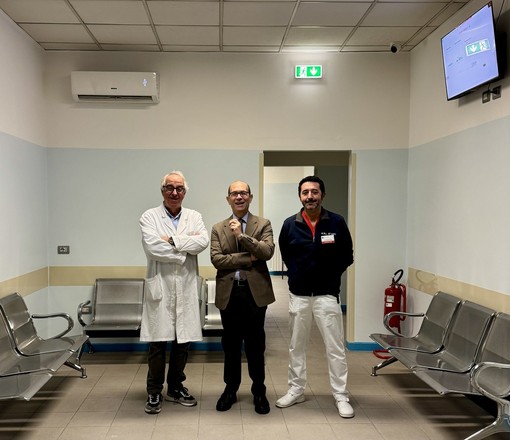 Gianluca Ghiselli (direttore della struttura complessa Pronto Soccorso - Medicina e Chirurgia d’Accettazione e d’Urgenza), Andrea Fabbo (direttore sanitario dell’Asl AT), Massimo Rissone (coordinatore infermieristico Pronto soccorso - Medicina e Chirurgia d’Accettazione e d’Urgenza)