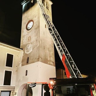 L'intervento alla torre civica di Villanova d'Asti