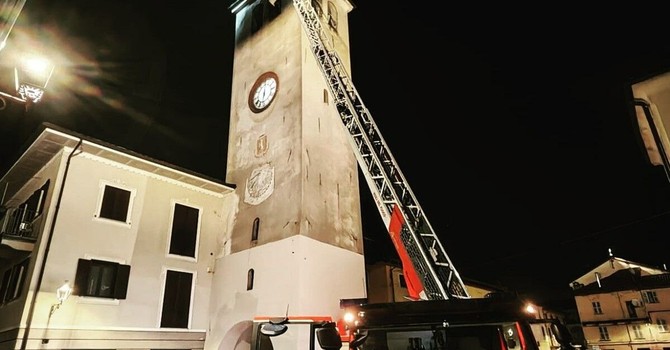 L'intervento alla torre civica di Villanova d'Asti