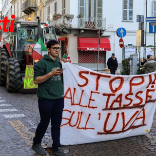 Le proteste degli agricoltori nel corteo di oggi (Merphefoto)