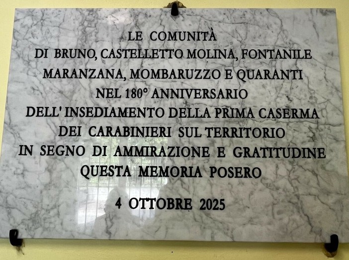 Quaranti festeggia i 180 anni della Caserma dei Carabinieri