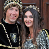 Milena al Palio di Asti con il fidanzato Jonny