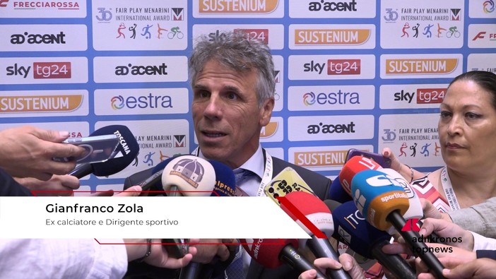 Fair Play Menarini, Zola: "Onorato del premio, se lavori correttamente risultati arrivano"