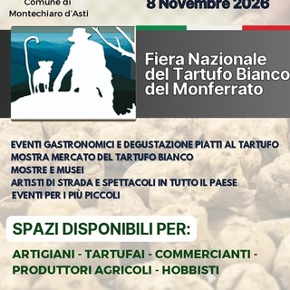 Profumo di tartufo a Montechiaro d'Asti: aperte le candidature per gli espositori Profumo di tartufo a Montechiaro d'Asti: aperte le candidature per gli espositori