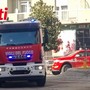 Crollo di calcinacci in piazza Leonardo da Vinci ad Asti