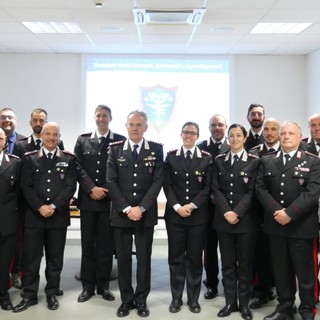 Il generale di Corpo d'armata, Andrea Rispoli, in visita ai comandi carabinieri forestali di Asti e Alessandria