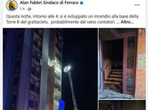 Ferrara, incendio al grattacielo: evacuate circa 200 persone