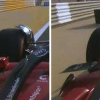 Leclerc, che succede? Si stacca lo specchietto della Ferrari nelle libere - Video