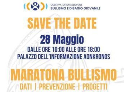 Insieme contro disagio giovanile, il 28 maggio 'Maratona' contro il bullismo