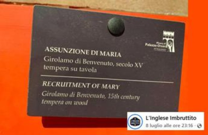 La Madonna 'assunta'... ma al lavoro: il refuso al museo di Pitigliano diventa un caso virale