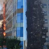 Napoli, incendio all'ospedale del Mare: fiamme e alta colonna di fumo nero