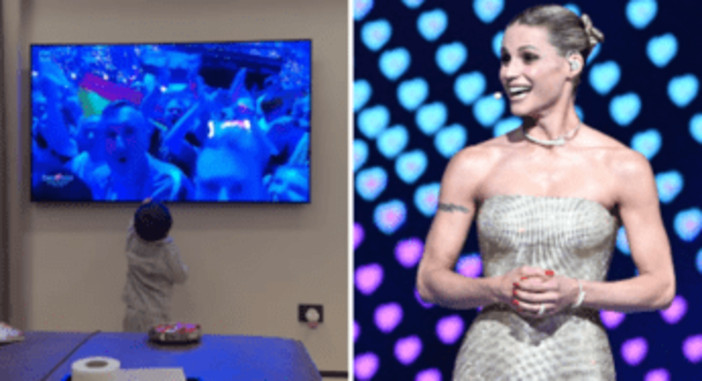 Michelle Hunziker all'Eurovision, la reazione del nipotino Cesare: &quot;Ma è nonna!&quot;