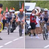 Tour de France, non gli passa borraccia e ciclista si infuria Tour de France, non gli passa borraccia e ciclista si infuria 