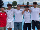 da sinistra Il tecnico Paolo Ruscello, Filippo Ponassi, Davide Principato, Stefano Cannella e Tommaso Dadone.