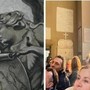 In centinaia nella basilica romana per vedere l'affresco che somiglia a Meloni