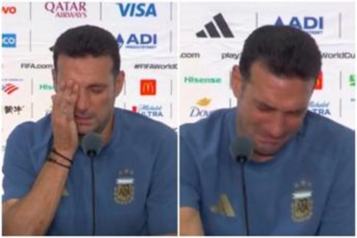 Argentina, Scaloni scoppia a piangere e abbandona conferenza Argentina, Scaloni scoppia a piangere e abbandona conferenza