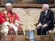 Papa in visita al Quirinale, Mattarella: &quot;Rilanciare soluzione due popoli due Stati&quot;. Leone: &quot;Risposte urgenti e lungimiranti&quot;